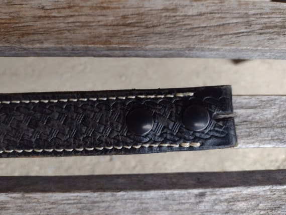 Men's Triple K Black Leather Belt with Interior Z… - image 4