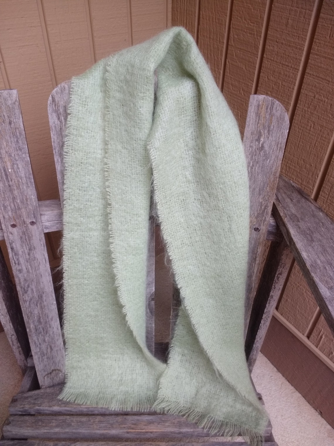 Vintage Foxford Light Green Scarf Long Rectangular Mohair Wool Etsy