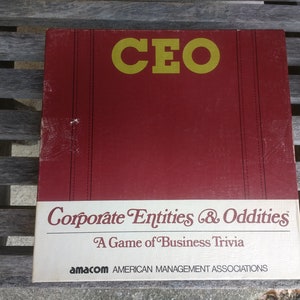 Vintage CEO Corporate Entities & Oddities Board Game A Game of Business Trivia Amacon Year 1984