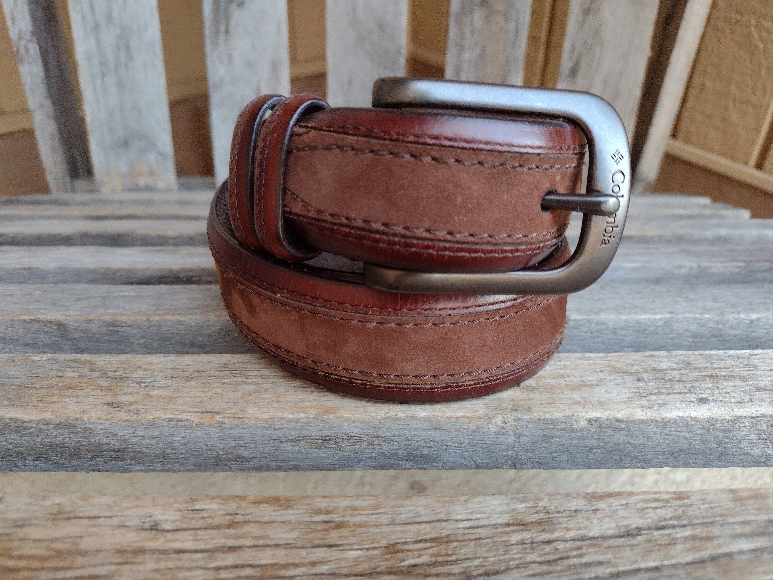 Leather and Suede Belt Retro Vintage - Etsy