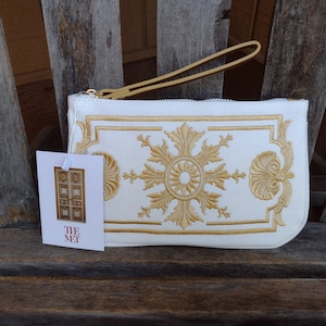 El Museo Metropolitano de Arte Wristlet Retro Vintage The Met Versailles Gilt Zip Pouch Clutch 100% Algodón