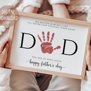 Vatertag Handabdruck Handwerk, Papa Handabdruck Zeichen, Vatertagsgeschenk, Vatertagskarte, Geschenk für Papa von Kind, digitaler Download, druckbares DIY