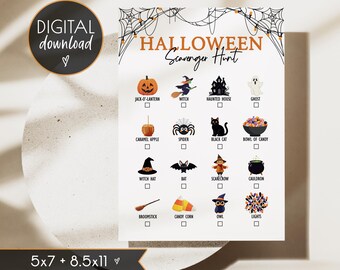 Halloween Scavenger Hunt Game for Kids, Halloween Kids Activity, Halloween Party Game Printable, Classroom Activities, Instant Download