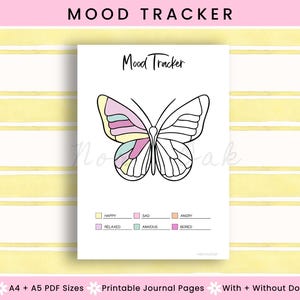 Butterfly Mood Tracker Printable, Monthly Mood Tracker, Journal Printable, Daily Mood Tracker, Tracker Insert, Emotion Tracker, Mood Log