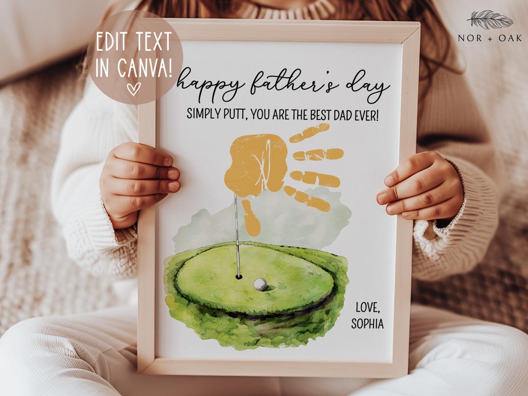 Fathers Day Handprint Craft, Fathers Day Gift for Dad, Golf Simply