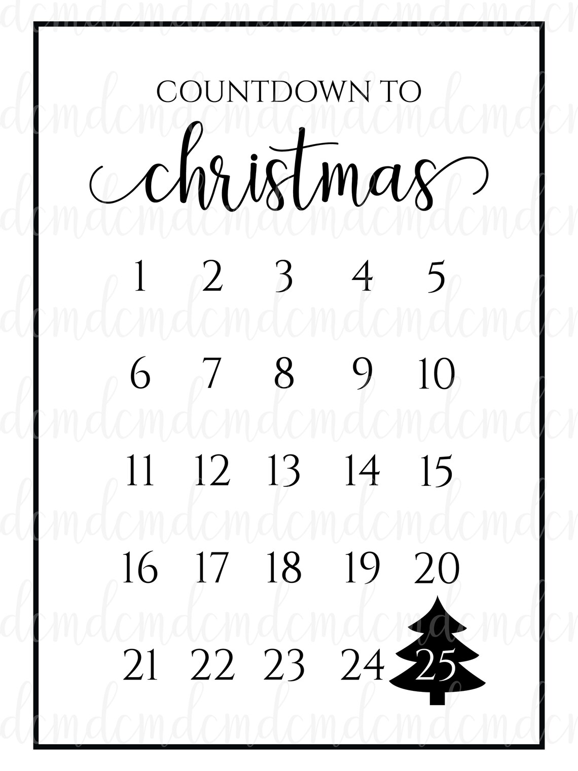 Christmas Countdown Svg Days Til Christmas Svg Christmas Etsy