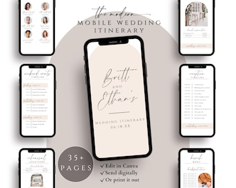 Wedding Itinerary Template Mobile, Wedding Timeline Template, Digital Wedding Itinerary, Wedding Weekend Itinerary, Wedding Welcome, Bridal