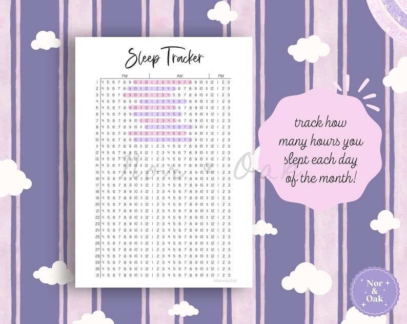 Rastreador de sueño imprimible, Página de diario de sueño, Página de diario imprimible, Registro de sueño, Rastreador de bullet journal, Diario de sueño, Diario digital, Bujo imagen 2