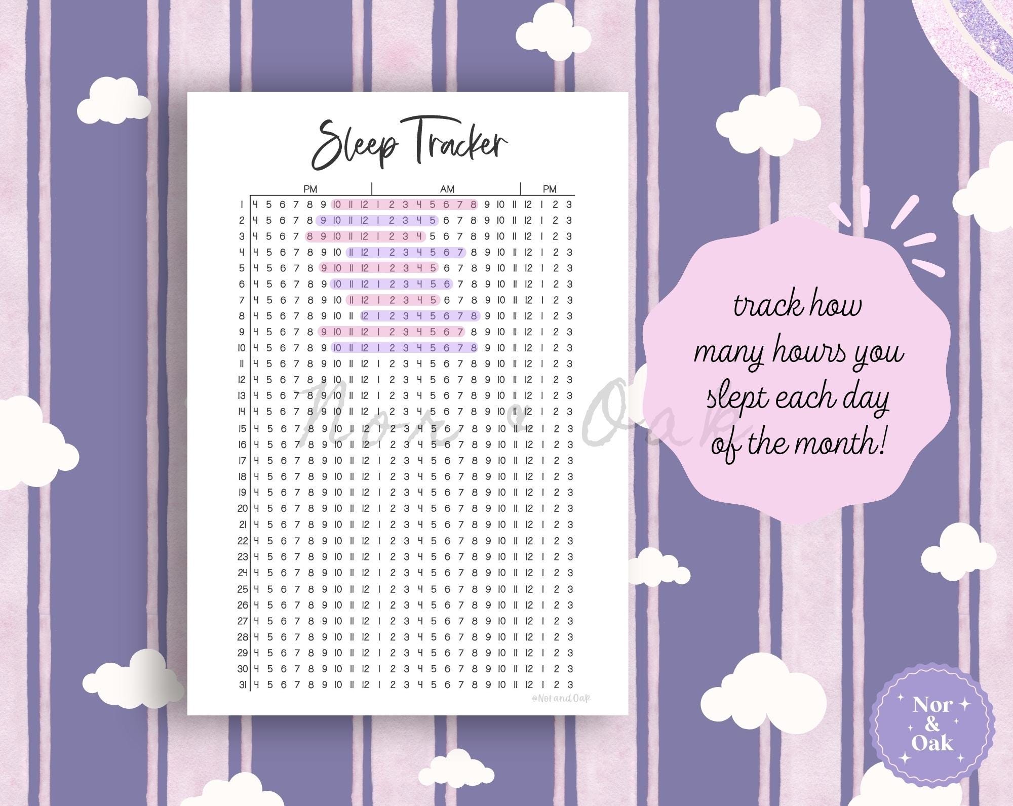 Sleep Tracker Printable, Sleep Journal Page, Journal Page Printable ...