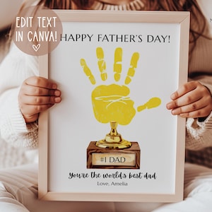 Impression artistique de la fête des pères, cadeau fête des pères, impression fête des pères, meilleur papa du monde, cadeau pour papa d'un enfant, téléchargement numérique, modifiable imprimable