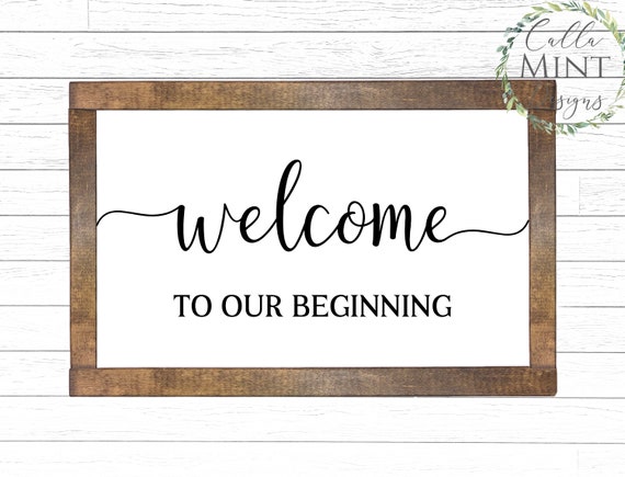 Welcome To Our Beginning Svg Wedding Sign Svg Wedding Etsy