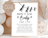 Don't Say Baby, Baby Shower Game Printable, Gender Neutral Baby Shower, Baby Shower Activity, Instant Download, Print And Play, PDF Game, V1