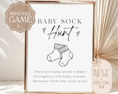 Baby Sock Hunt, Baby Shower Game Printable, Gender Neutral Baby Shower, Baby Shower Activity, Baby Sock Hunt Sign, Instant Download, V1