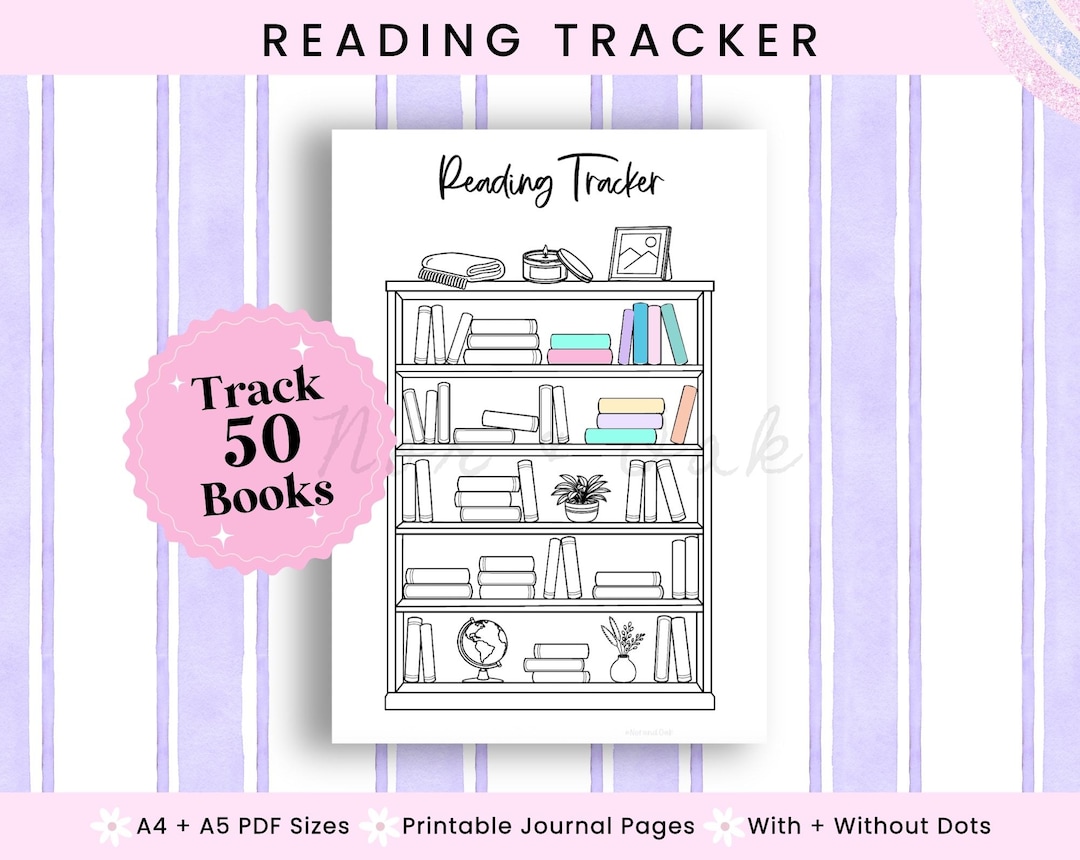 Reading Tracker Printable, Bullet Journal Book Tracker, Bookshelf ...