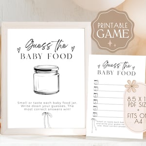 Baby Shower Game, Baby Food Guess, Baby Shower Printable, Gender Neutral Baby Shower, Baby Shower Activity, Instant Download, PDF Game, V1