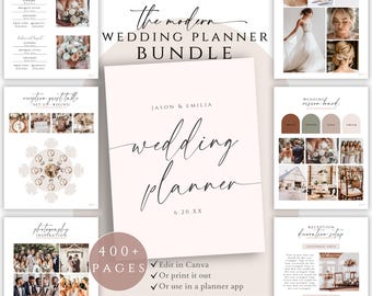 Modèle d'organisateur de mariage sur toile, organisateur de mariage, classeur de mariage, itinéraire de mariage, organisateur de mariage, livre de mariage, liste de contrôle de mariage