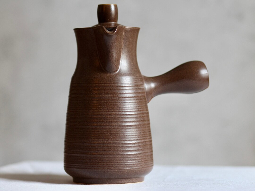 Mid century Studio Pottery Coffee Pot Large Sized Brown Jug Juice mid-century-studio-pottery-coffee-pot-large-sized-brown-jug-juice