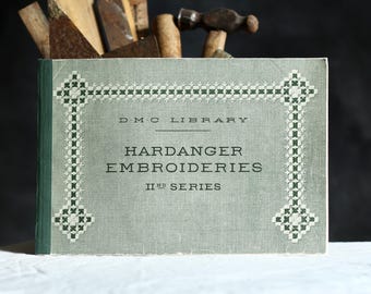 Vintage 1930s embroidery guide: Hardanger Embroideries. DCM Library. Illustrated. Template. Diagram. Motif. Pattern. Sewing.