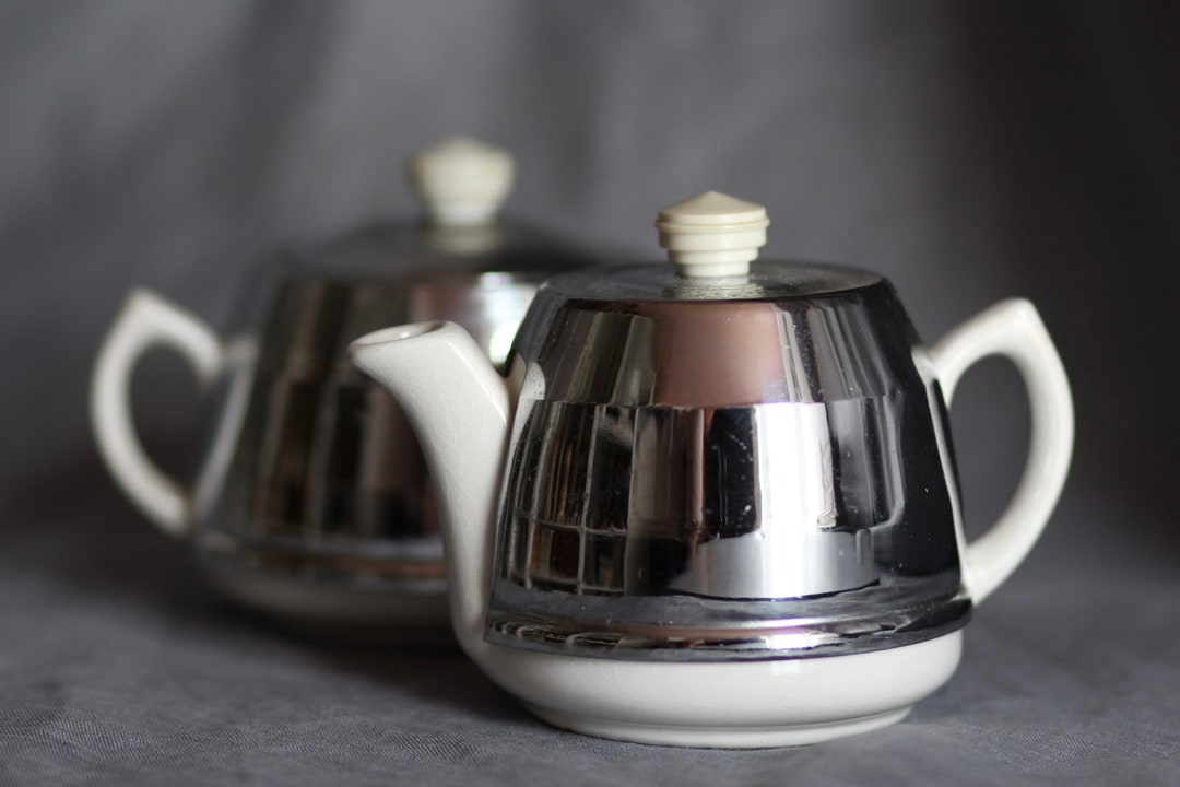 Vintage heatmaster Teapot and Sugar Bowl Set. Art Deco. Etsy