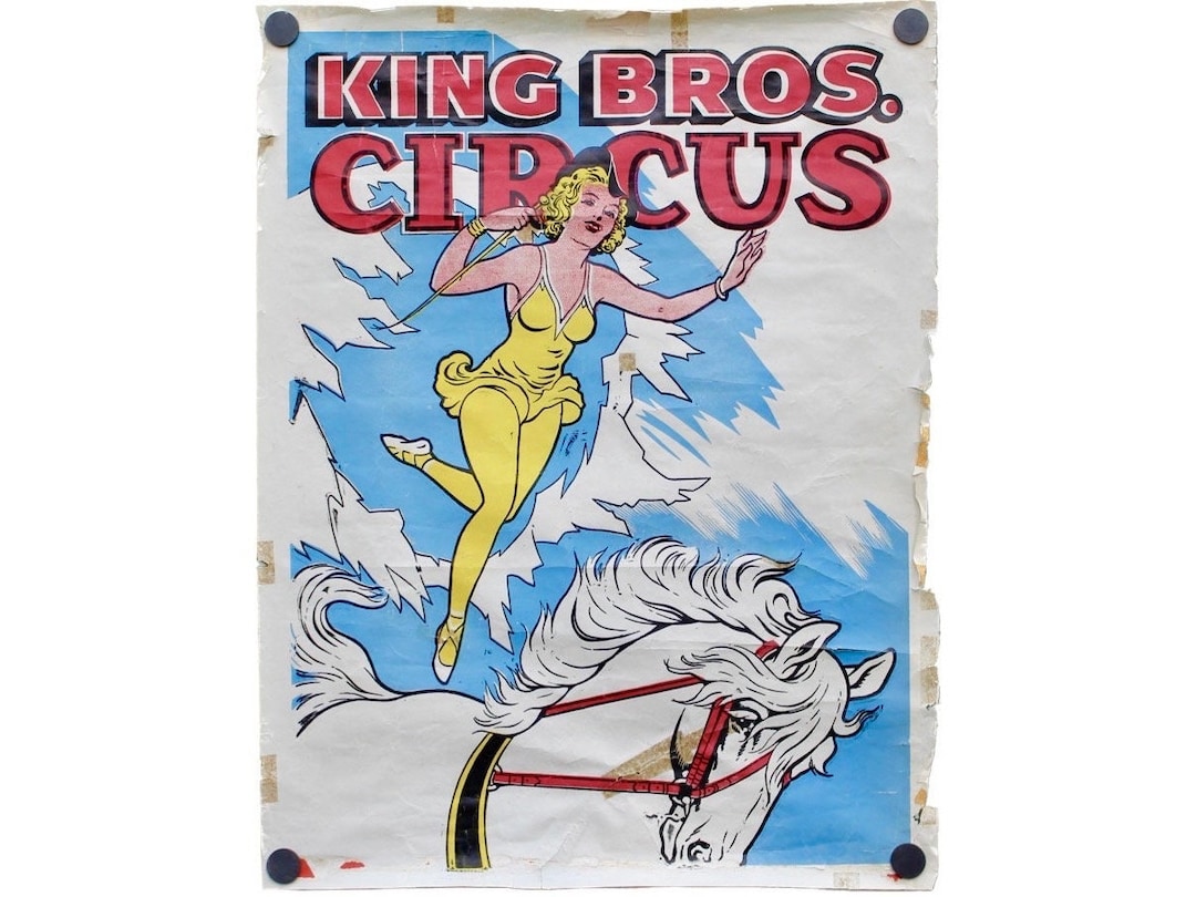 Original Mid-century Circus Poster. Large Size. USA. Advertising ...