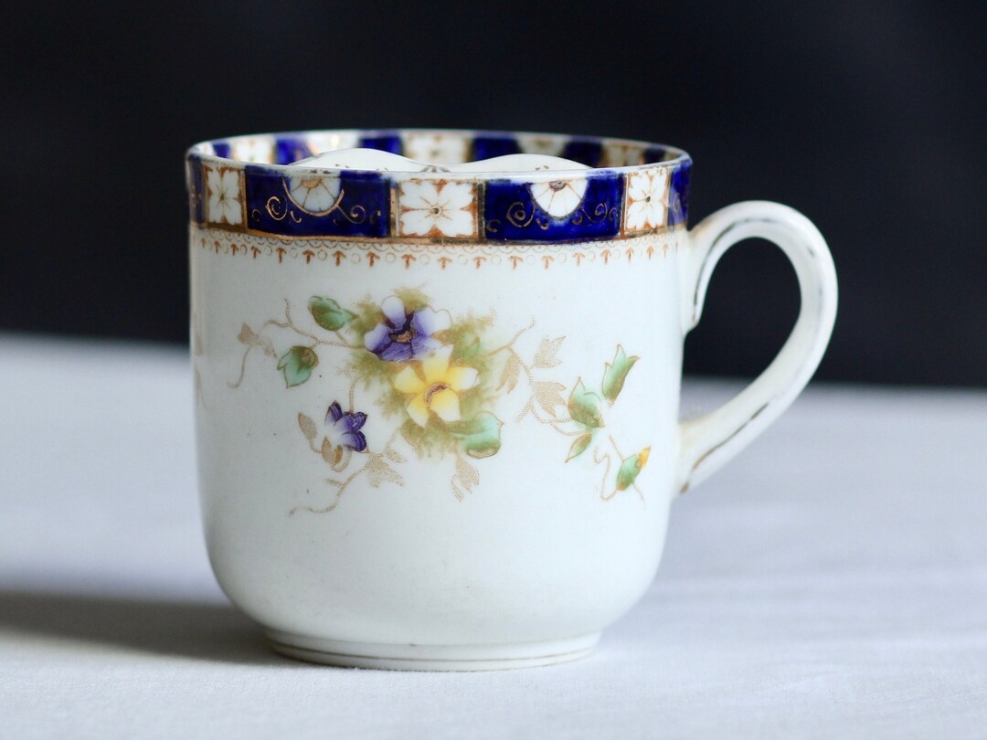 Antique Edwardian Moustache Cup Court China William Lowe Hand Antique Edwardian Moustache Cup Court China William Lowe Hand