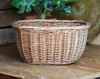 3x Vintage Small Round Wicker Picnic Bread Baskets Natural Bamboo Storage Trays 