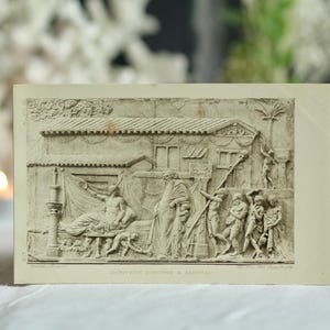 Cartolina antica del British Museum: Dioniso. Fotografia d'epoca autentica. Scultura greca antica. Interesse classico. Vittoriano. Circa 1890.