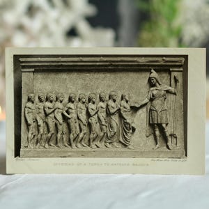 Cartolina antica del British Museum: Artemide. Fotografia d'epoca autentica. Scultura greca antica. Interesse classico. Vittoriana. Circa 1890.