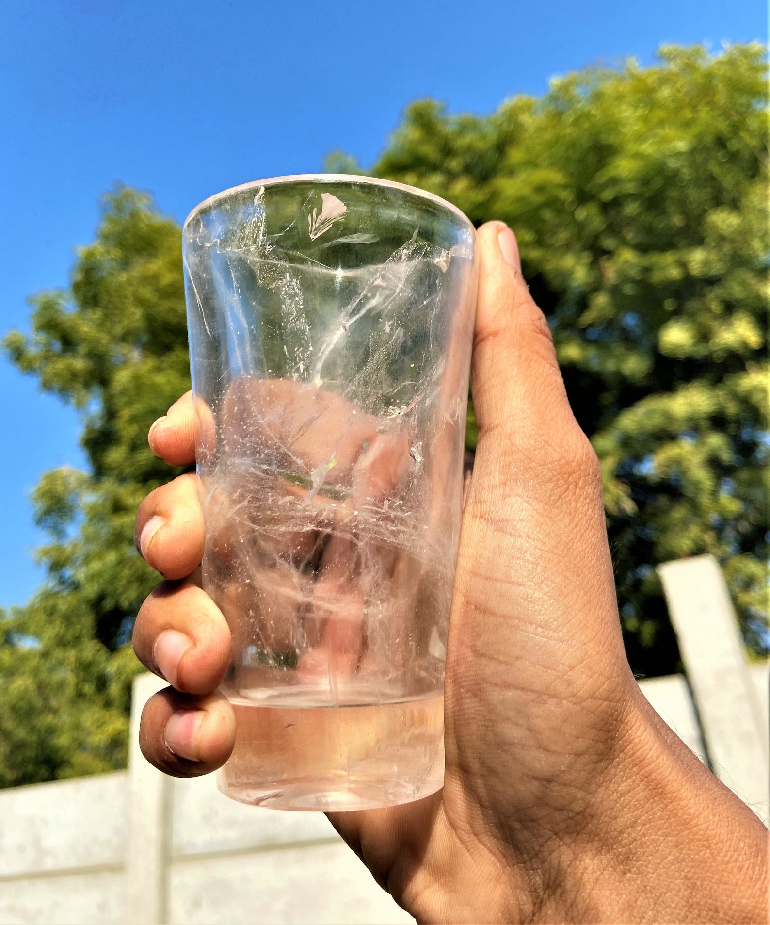 Natural Clear Quartz Glass Clear Quartz Crystal Glass Fancy Etsy