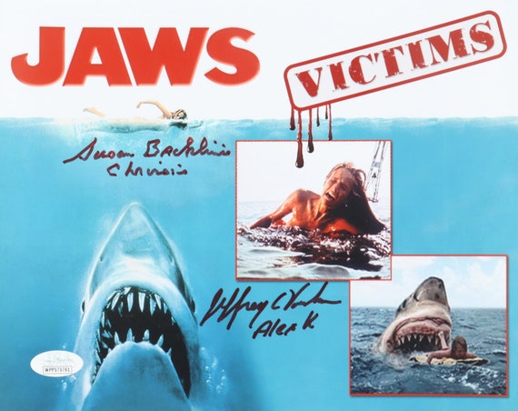 Susan Backlinie (D. 2024) & Jeffrey Voorhees Signed "Jaws" 8x10 Photo (JSA COA)