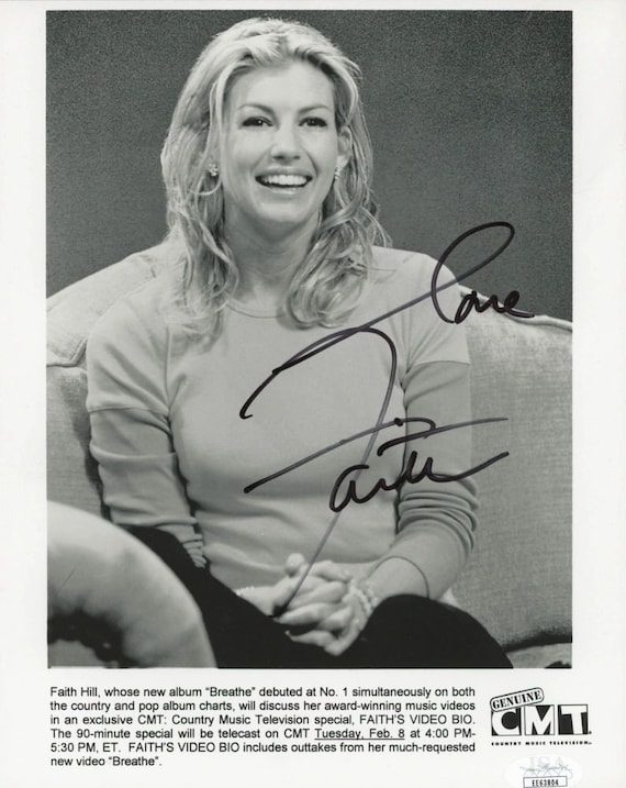 Faith Hill Signed 8x10 Photo Inscribed "Love" (JSA COA)