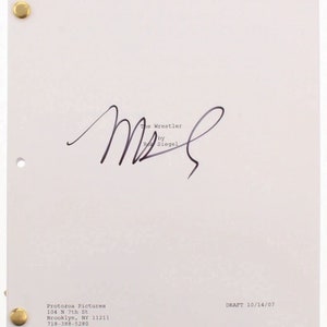 Mickey Rourke Signed &quot;The Wrestler&quot; Movie Script (AutographCOA Hologram) Randy Robinson