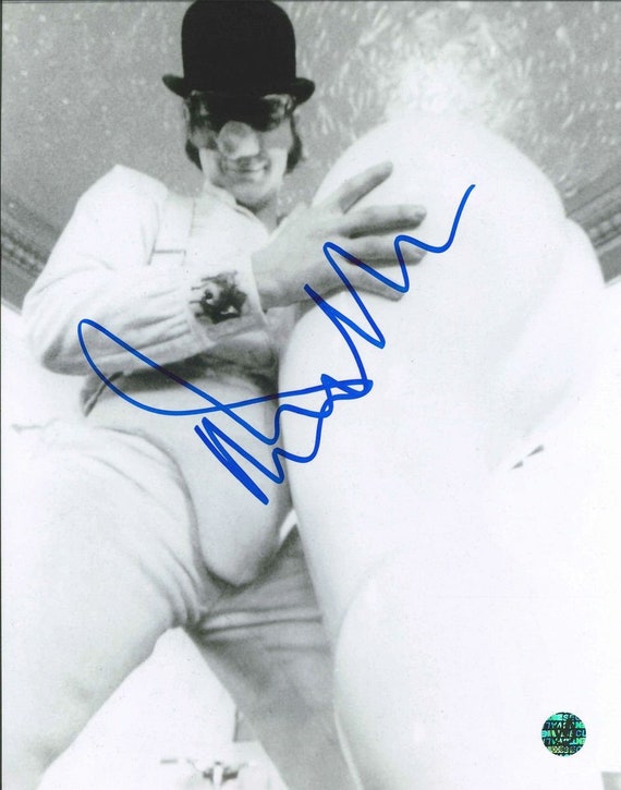 Malcolm McDowell Signed A Clockwork Orange Photo (WizAuth COA)