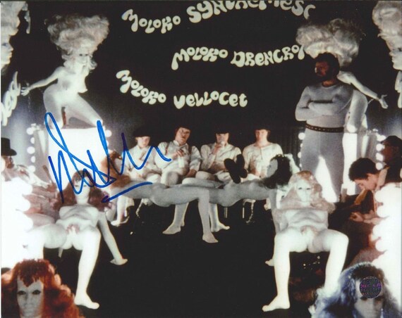 Malcolm McDowell Signed A Clockwork Orange Photo (WizAuth COA)