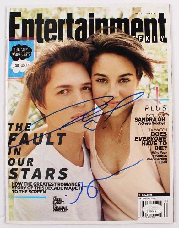 Ansel Elgort & Shailene Woodley Signed 2014 "Entertainment" Magazine