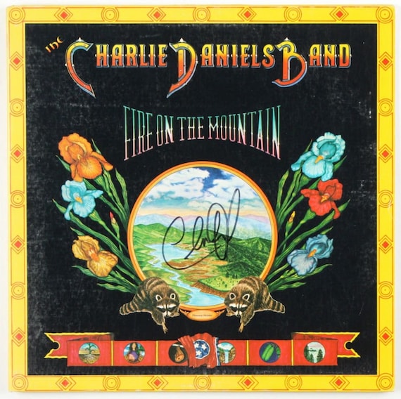 Charlie Daniels (D. 2020) Signed The Charlie Daniels Band "Fire On The Mountain" Vinyl Record Album Cover (JSA Hologram)