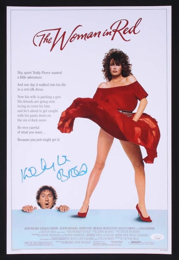 Kelly LeBrock Signed "The Woman In Red" 12x18 Poster (JSA COA) Charlotte