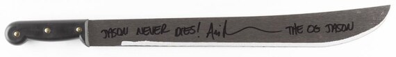 Ari Lehman Signed "Friday the 13th" Genuine 22" Steel Machete Inscribed "Jason Never Dies!" & "The OG Jason" (PA COA)