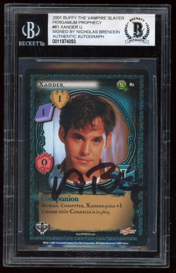 Nicholas Brendon Signed 2001 Buffy the Vampire Slayer Pergamum Prophecy #61 (BGS Encapsulated) Xander Harris