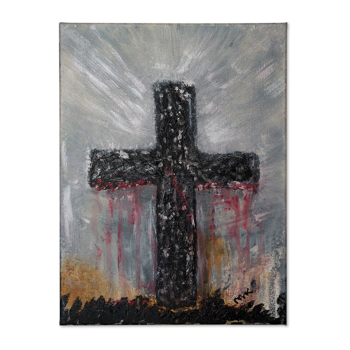 Religious Abstract Painting, Modern Art Acrylic Painting, Canvas Art