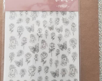 Niedliche Schmetterlingsblume, nagelaufkleber/aufkleber