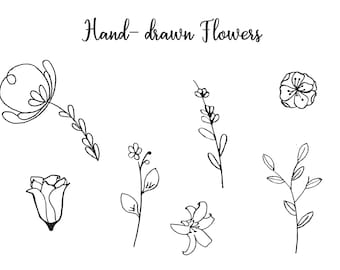 Hand Drawn Stems and Flowers  svg | flowers  hand drawn | floral svg | stems svg | minimalist svg | PERSONAL USE