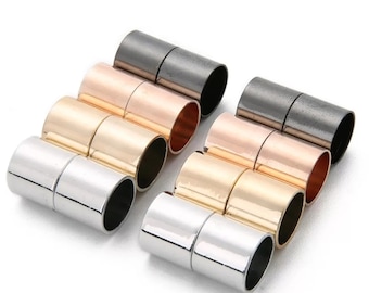 Embouts de fermoir magnétique bijoux ronds couleurs assorties tailles assorties diamètre intérieur 10mm, 12mm, 14mm et 15mm