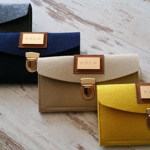 KÖLN Geldbörse, Filz Portemonnai, Damen, Wallet, Cologne