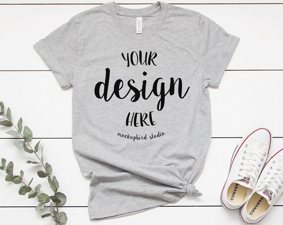T-Shirt Mockup Bella Canvas 3001 Mockup Athletic Heather Gray T-Shirt Mockup Bella Canvas 3001 Mockup Athletic Heather Gray