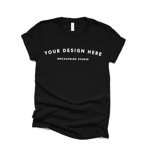 Maqueta Bella Canvas 3001, Maqueta de camiseta, Maqueta de camiseta negra, Maqueta de camisa, Camiseta de maqueta, Fondo blanco