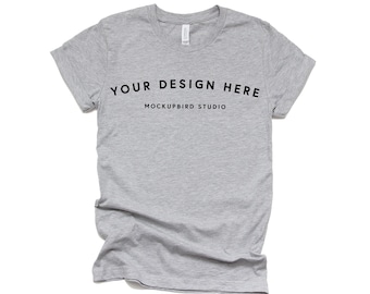 Bella Canvas 3001 mockup, Tshirt mockup, Athletic Heather, Gray t-shirt mockup, Shirt mockup, Mockup tshirt, White background