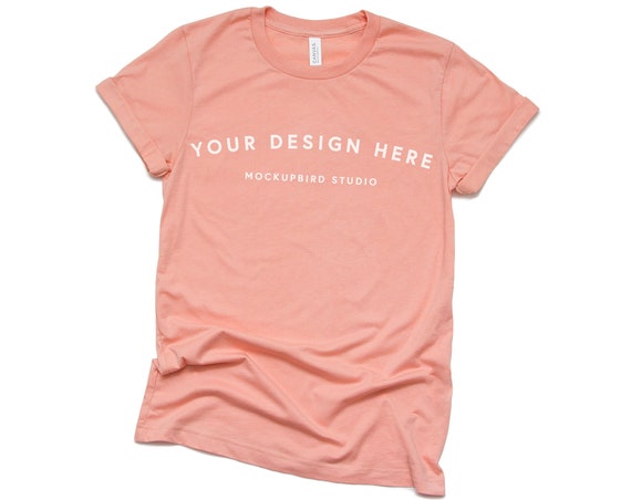 T-Shirt Mockup Bella Canvas 3001 Mockup Heather Sunset T-Shirt