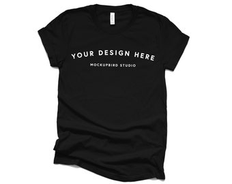 Bella Canvas 3001 mockup, Tshirt mockup, Black t-shirt mockup, Shirt mockup, Mockup tshirt, White background
