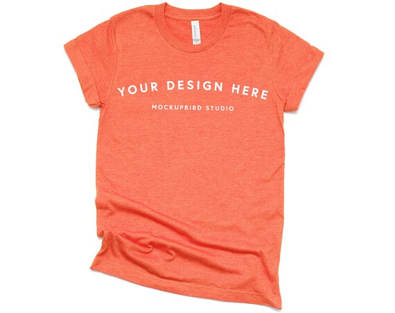 T-Shirt Mockup Bella Canvas 3001 Mockup Heather Orange T-Shirt T-Shirt Mockup Bella Canvas 3001 Mockup Heather Orange T-Shirt